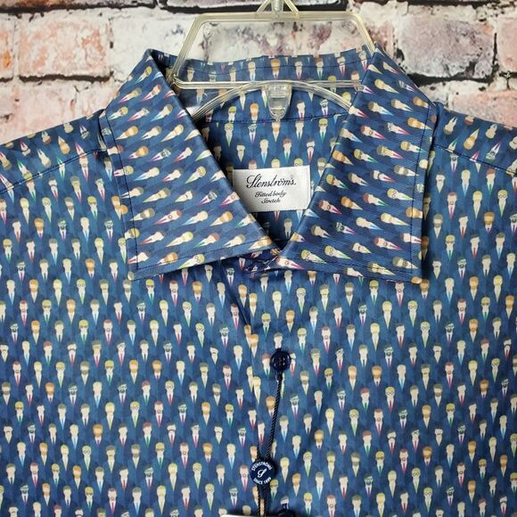 Stenströms Fun Print Button Up Dress Shirt - Picture 2 of 9